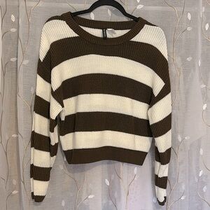 H&M Striped Cropped Sweater